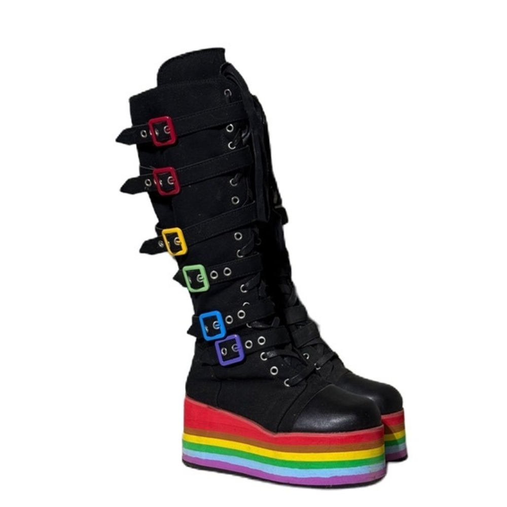 Rainbow Platform Boots